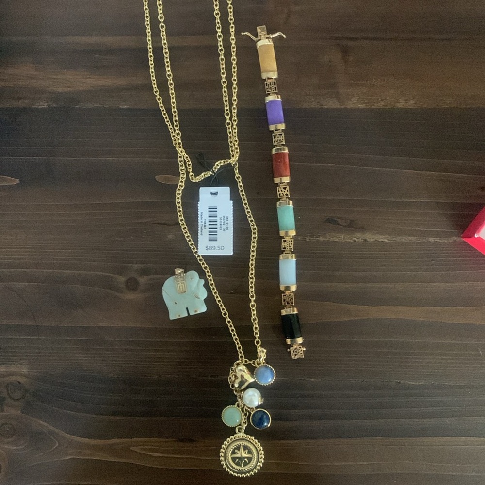 Talbots 2 Layer Gold Chain 7 Charms Multi Color B… - image 4